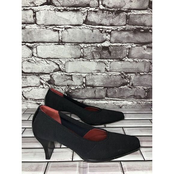 Donald J. Pliner Black Synthetic Square Toe Dress Heels Women’s Sz 7N US/37.5EU - Picture 7 of 16